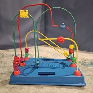 1988 Playskool Busy Beads Preschool Activity Toy Vintage Maze Toy